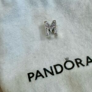 Pandora letter M alphabet charm, sterling silver